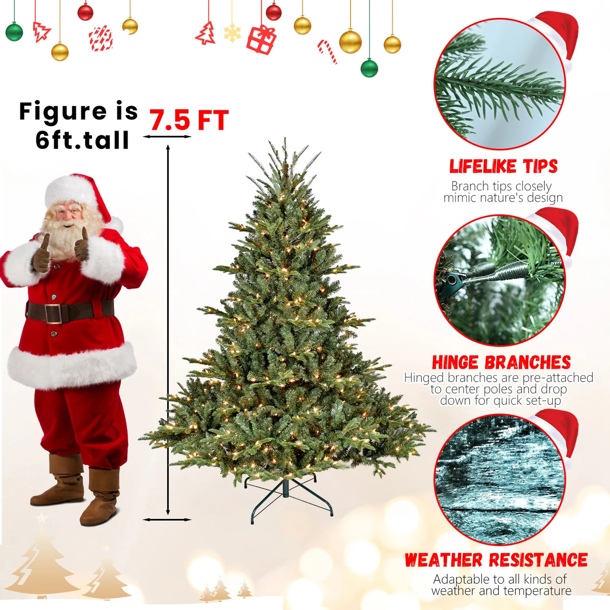Everfrost Grand Pre-Lit Full Christmas Tree