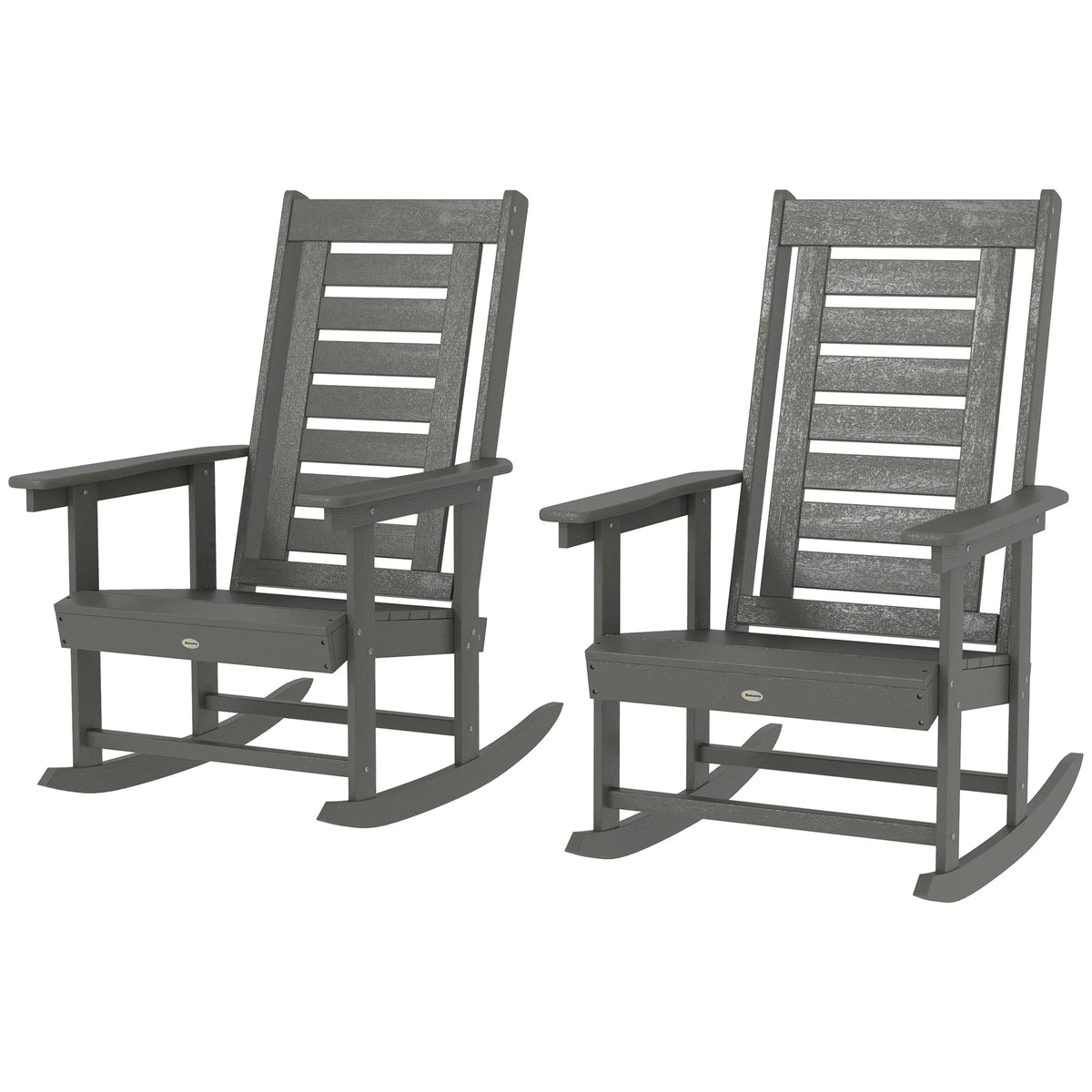 Havenridge HDPE Outdoor Rocking Chairs, Set of 2 – Dark Gray