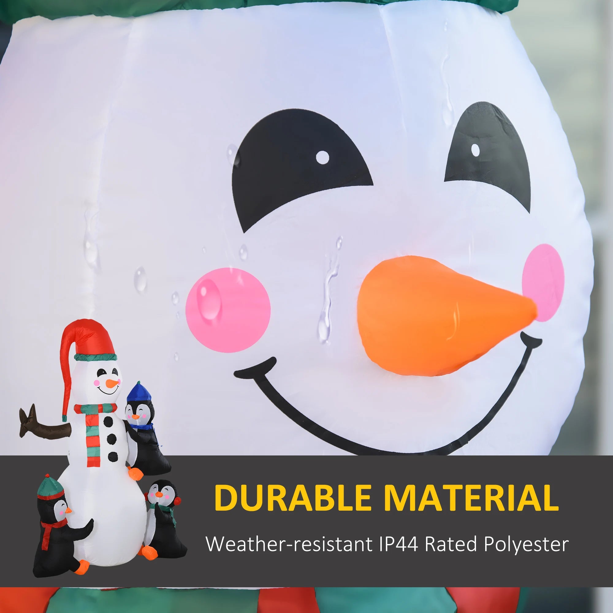 Northglow Snowman & Penguins Inflatable – 6 ft