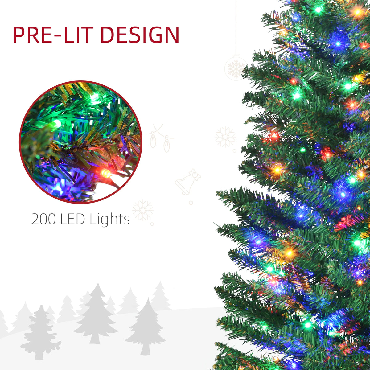 Prismpine Pre-Lit Pencil Christmas Tree
