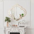 Irregular Beveled Wall Mirror with Gold Rim