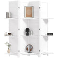 Sleekfold Room Divider with Shelves – White