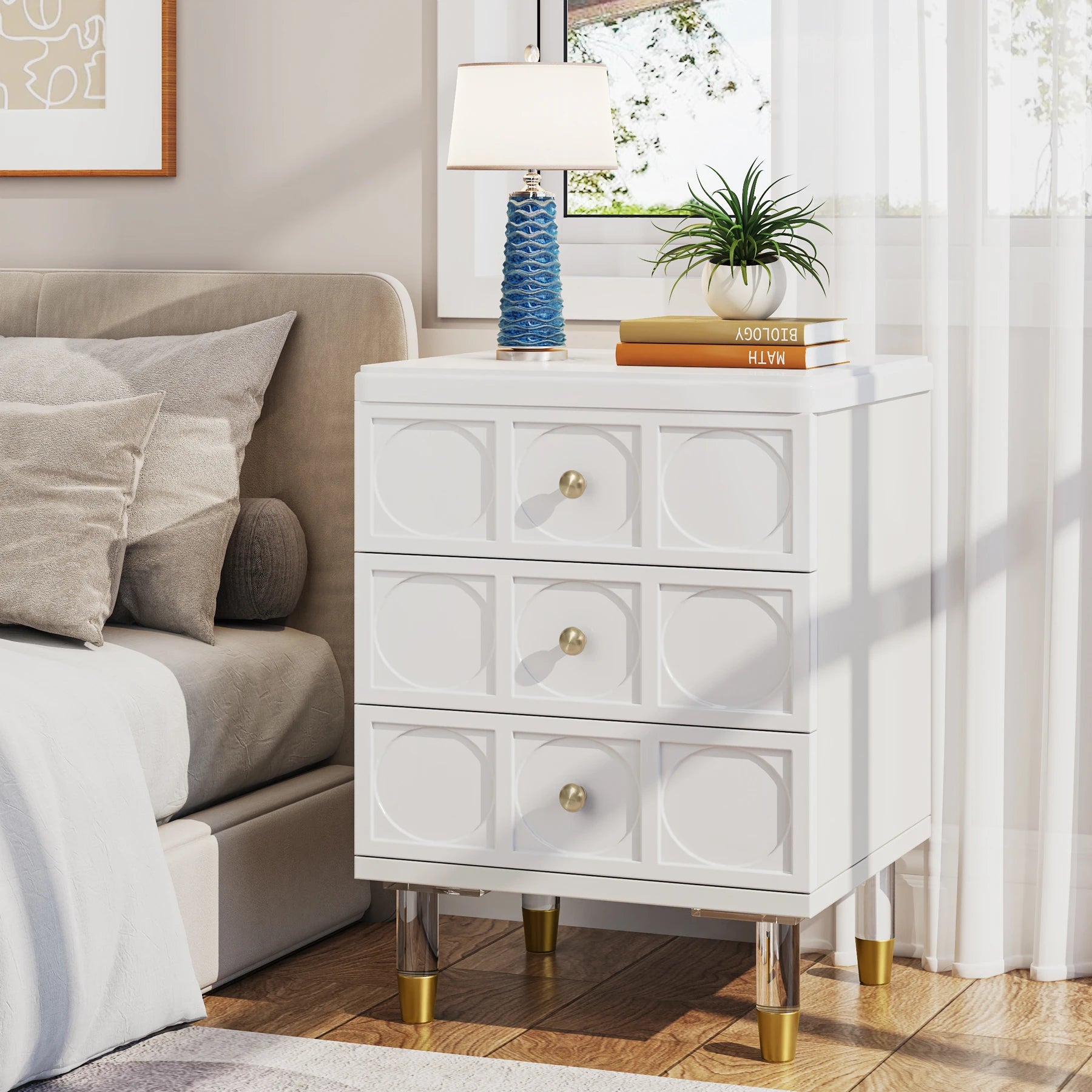 Cambria Three-Drawer Nightstand