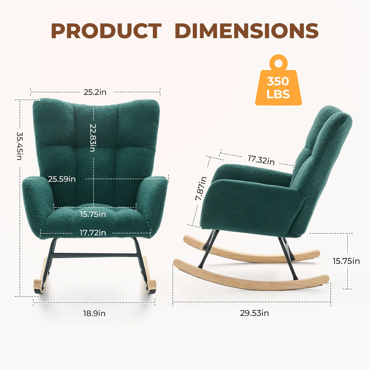 Finesseray Teddy Upholstered Rocking Chair