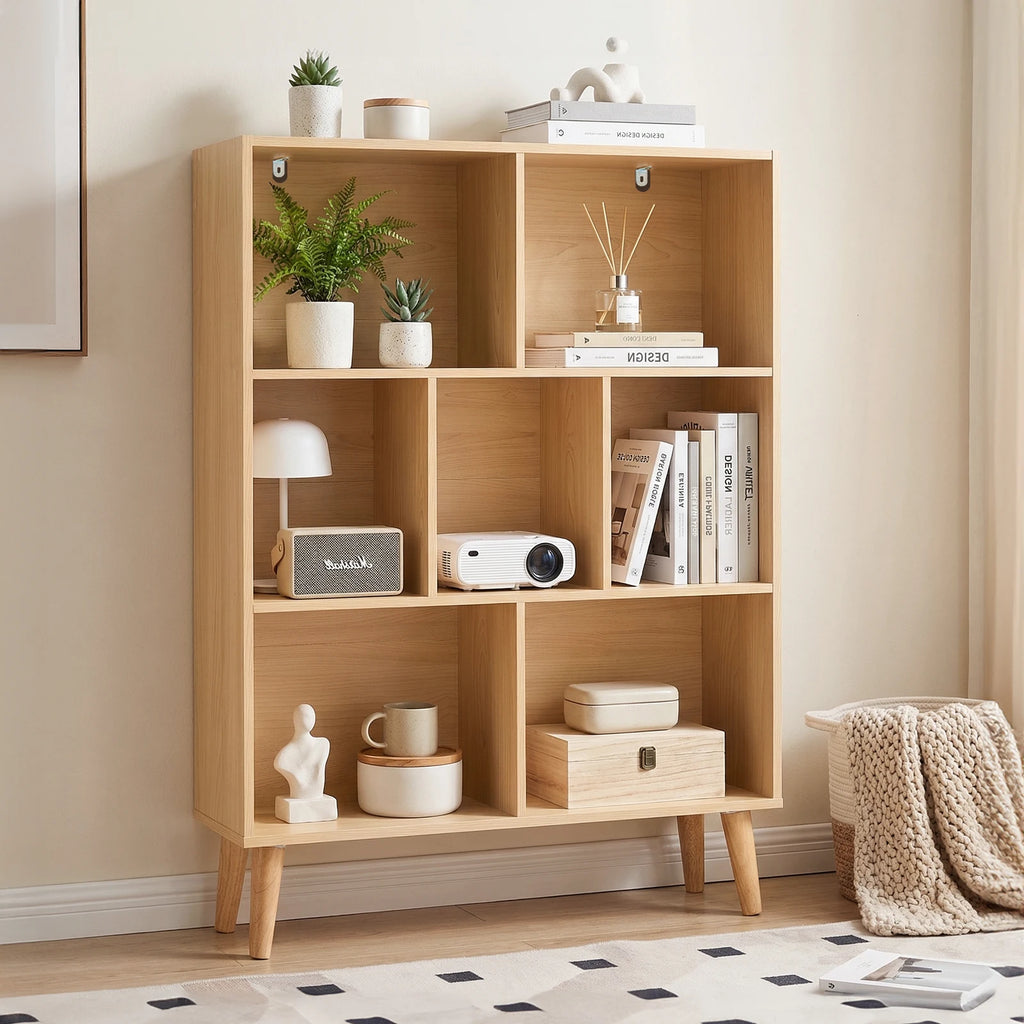 Pearlarc 3-Tier 7-Cube Bookcase