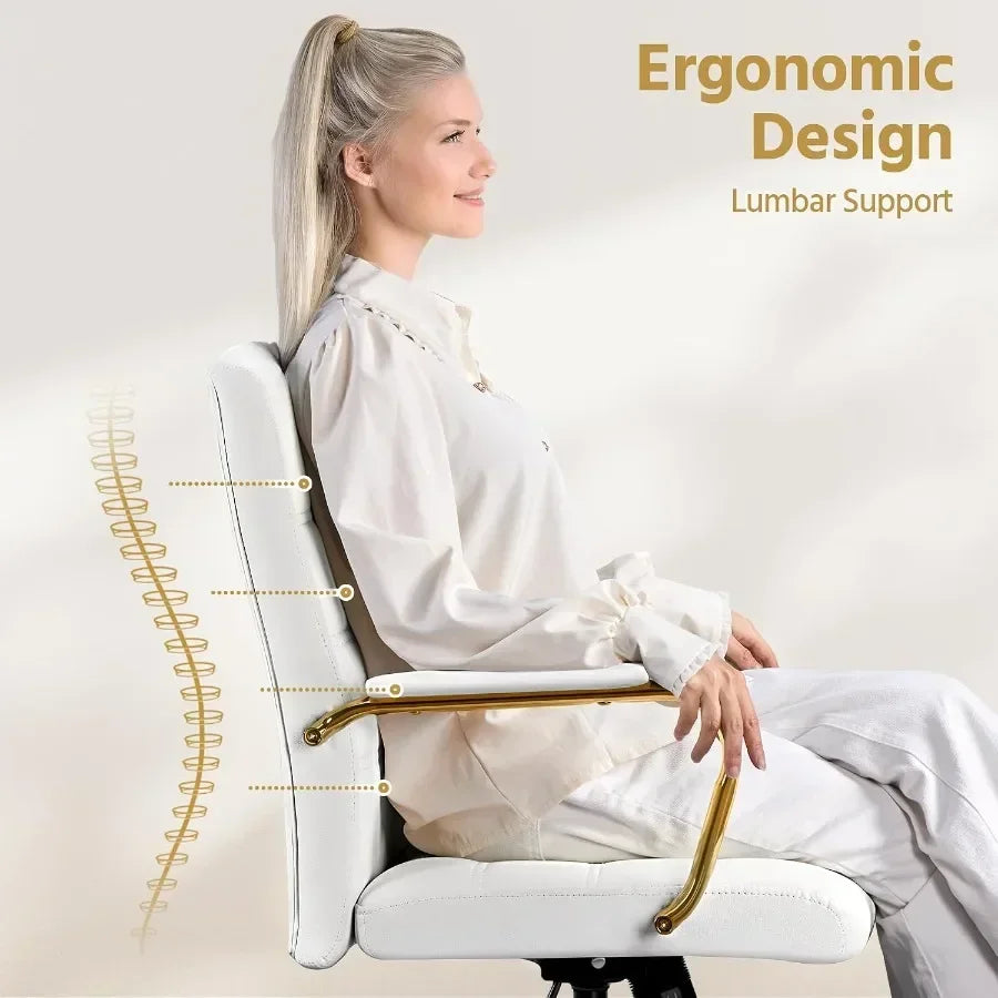 Backrest support illustration on the white upholstered chair