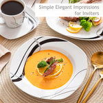 Load image into Gallery viewer, VEWEET Fiona Porcelain Dinnerware Set – 30/60 Pieces, Gray &amp; Black Lines
