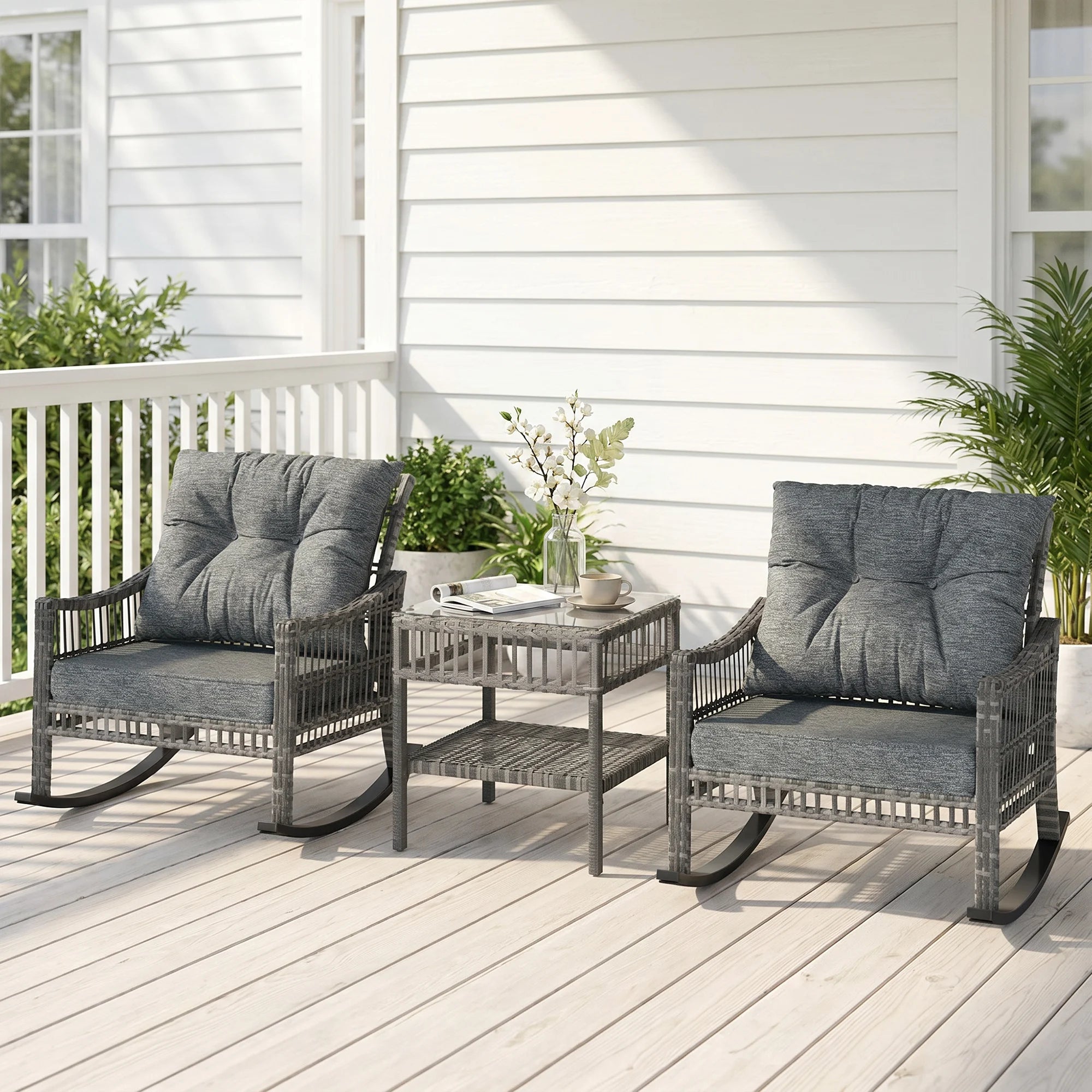 Grayhaven Three-Piece Rocking Bistro Set