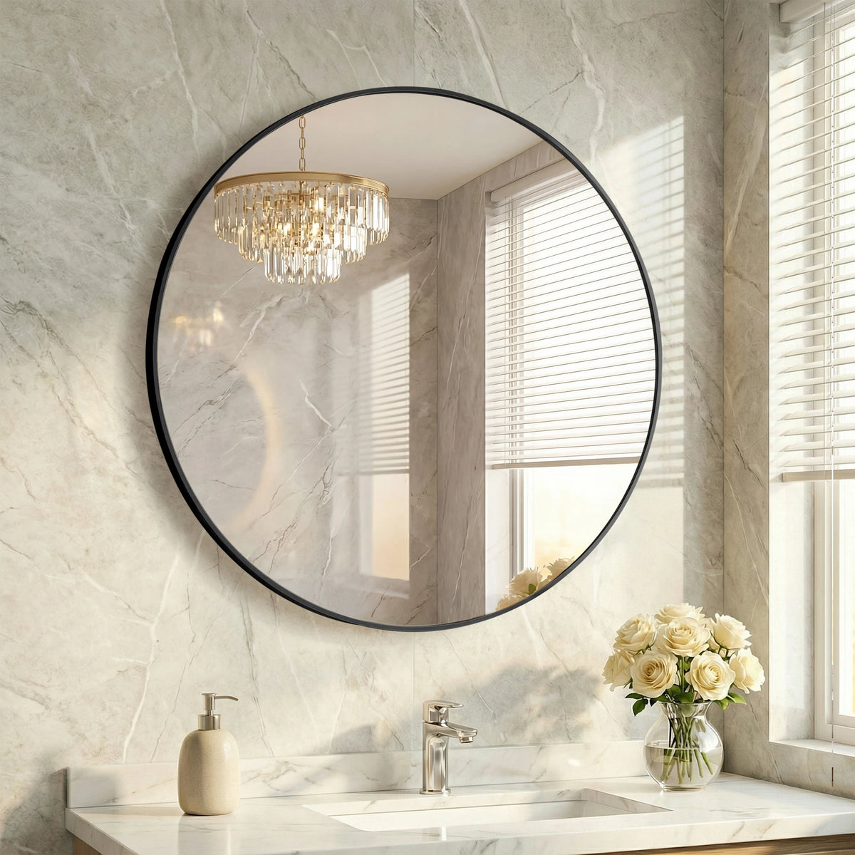 Petallark Round Wall Mirror
