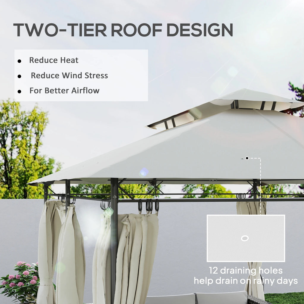 Breezeframe Curtain Gazebo - Cream White