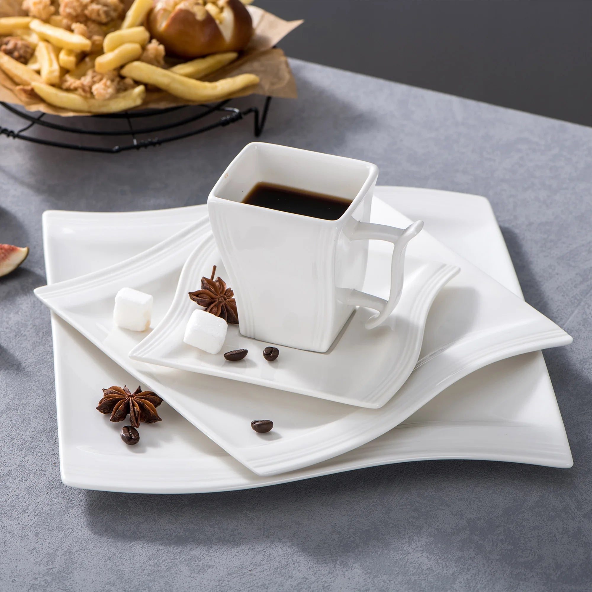 MALACASA Flora White Porcelain Dinnerware Set – 30/60 Pieces