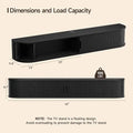 Black 63-inch cabinet diagram showing 11.8-inch depth, 8.7-inch height, 7.3- and 23-inch sections and a 100 lbs load label.