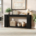 Black Alvienne fluted console table in bright living room display