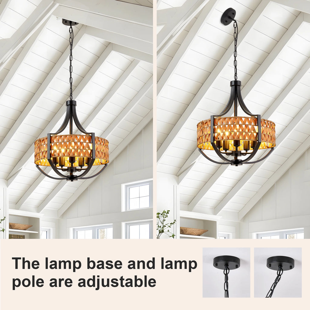 Brindlewick Rattan Ring Chandelier