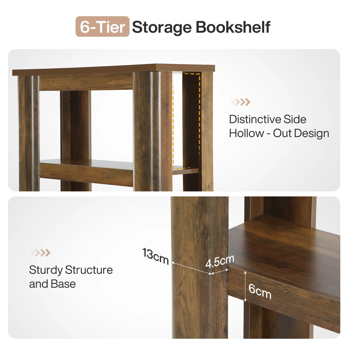 Marigoldecho six-tier graphic with open-side design and upright dimensions