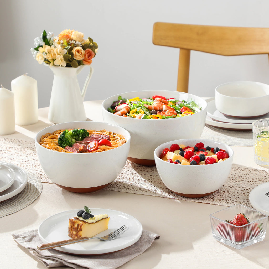 MALACASA Ceramic Mixing Bowl Set