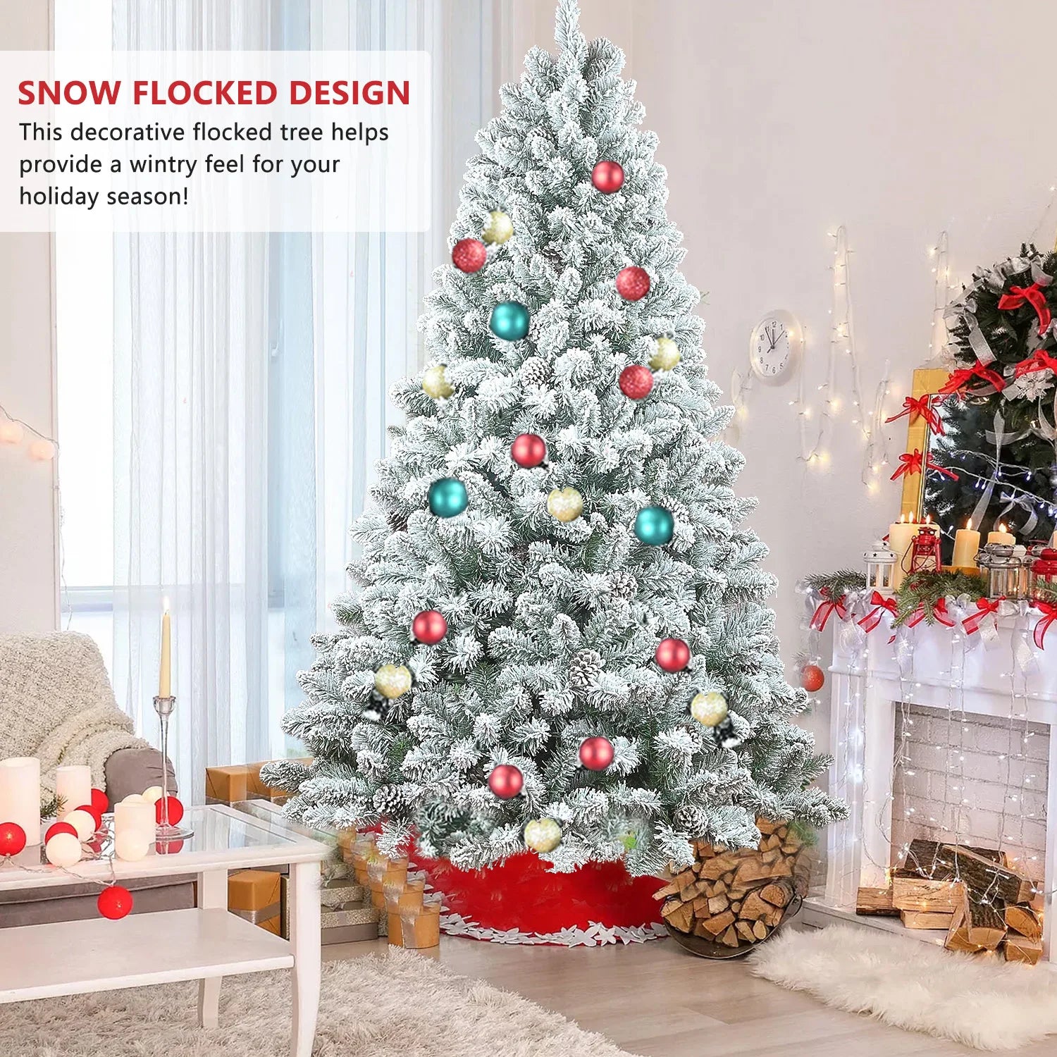 Everfrost Snowy Pinecone Christmas Tree