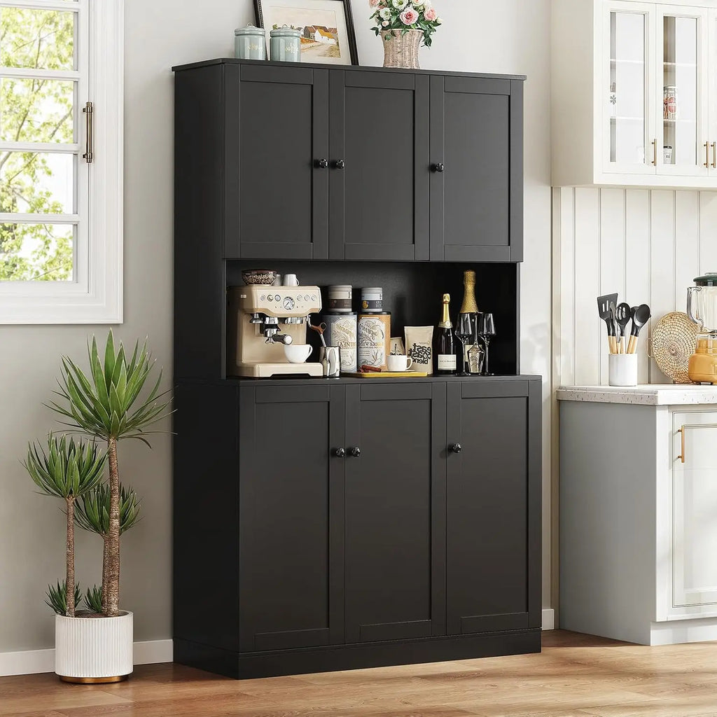Wrenecho Tall Kitchen Cabinet with Microwave Shelf