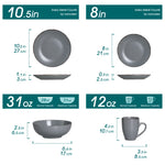 Load image into Gallery viewer, VANCASSO MODA Gray Dinnerware - 16/32/48 Pieces
