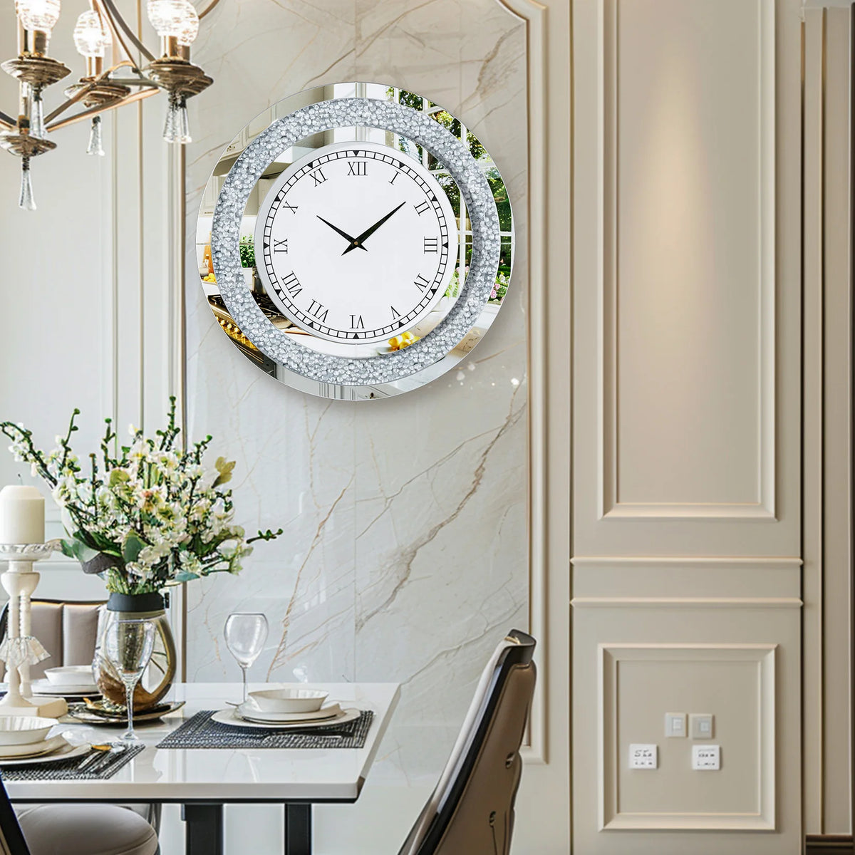 Orlena Crushed Diamond Wall Clock