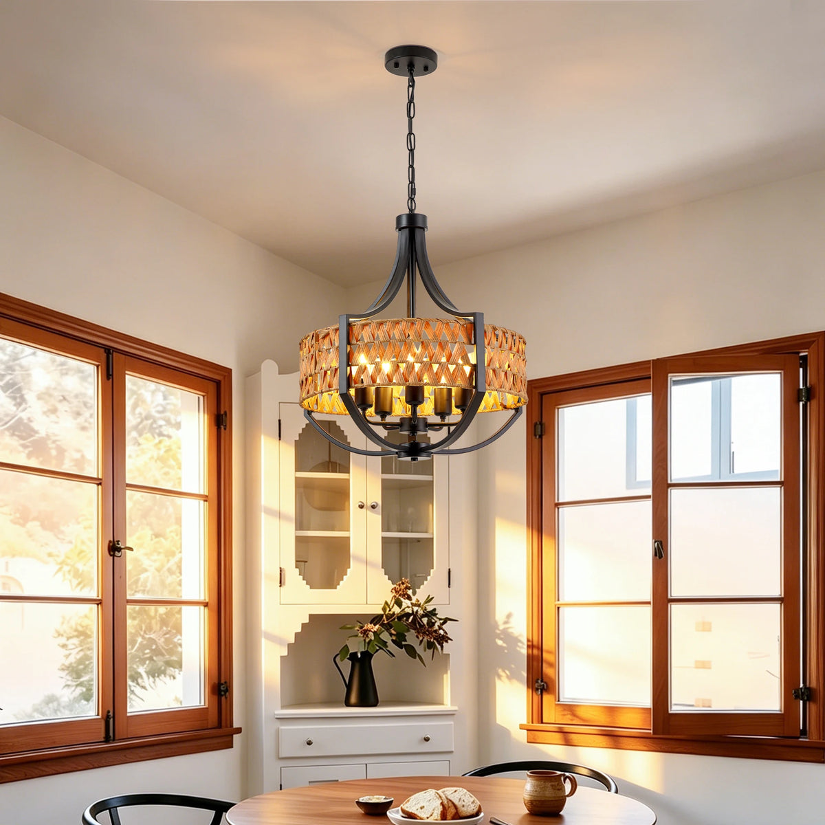 Brindlewick Rattan Ring Chandelier