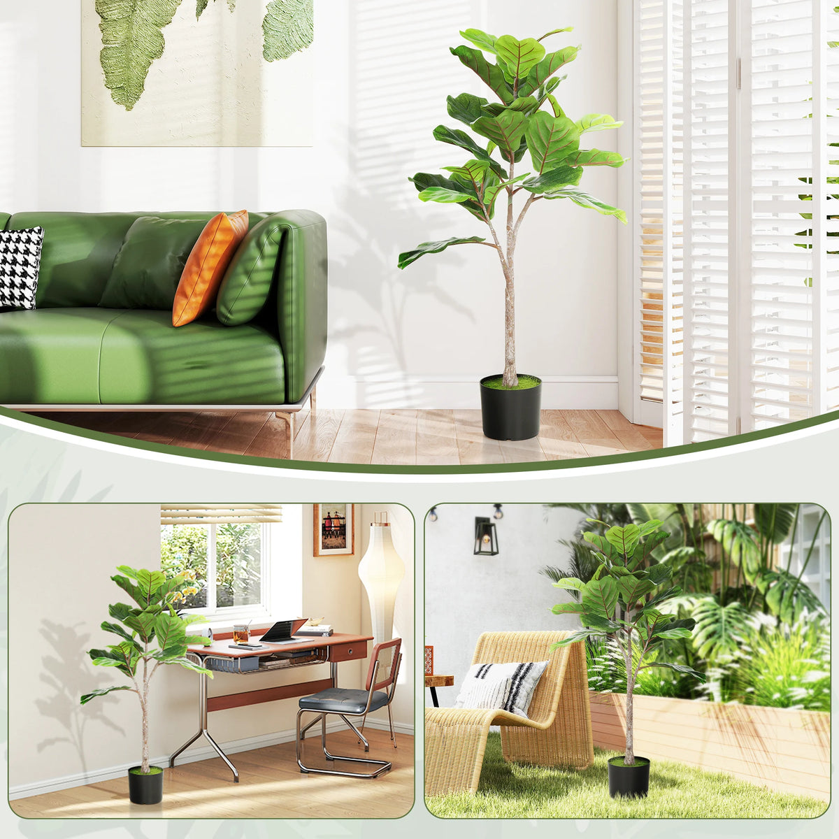 Leaflet Artificial Fiddle Leaf Fig Tree