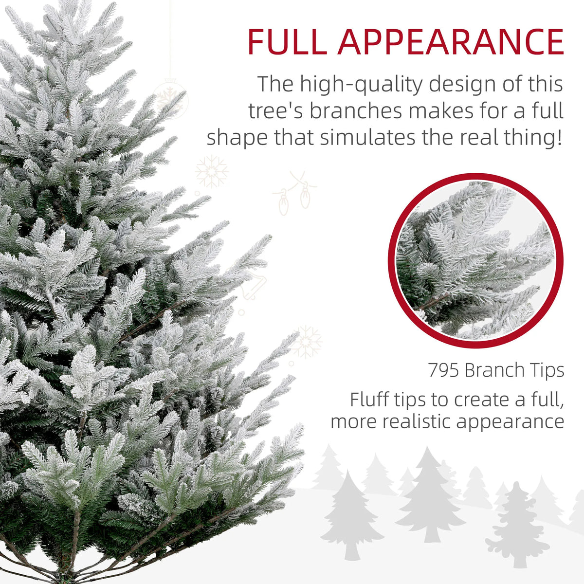 Pinehaven flocked foliage detail with 795 branch tips