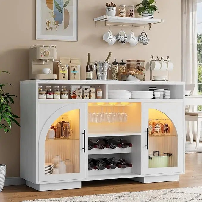 Sideboard Buffet Cabinet with LED Lights