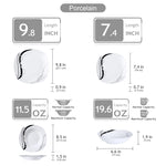 Load image into Gallery viewer, VEWEET Fiona Porcelain Dinnerware Set – 18/36 Pieces, Gray &amp; Black Lines
