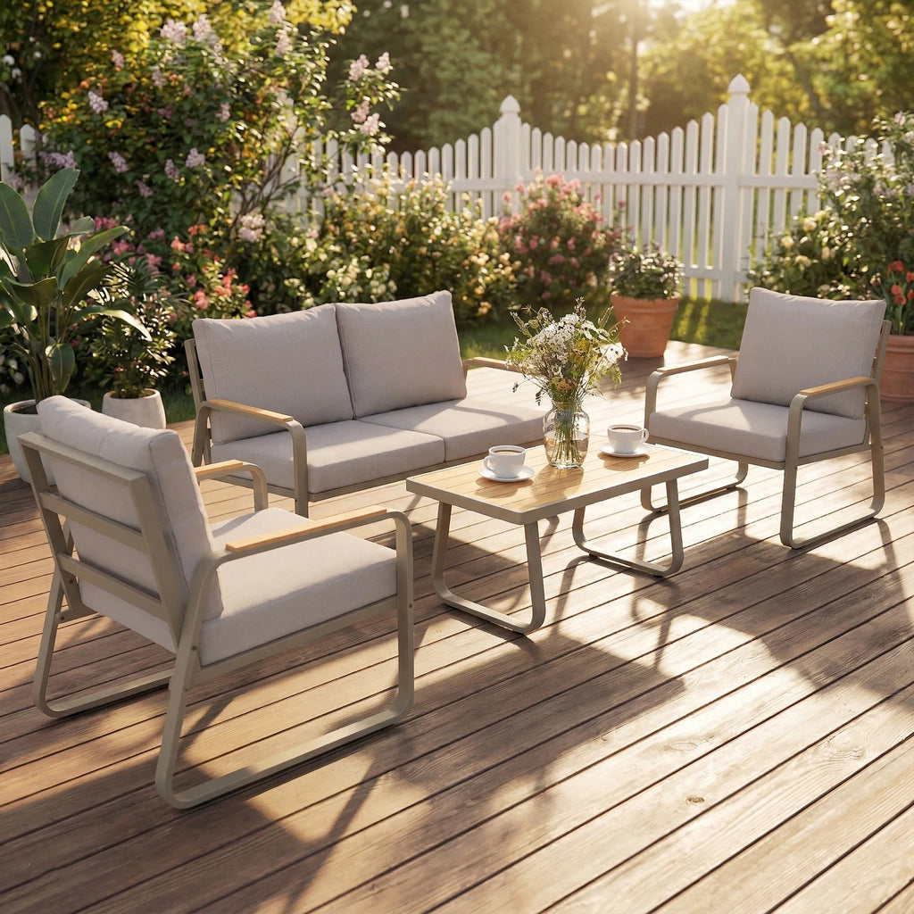 Avencroft Four-Piece Metal Patio Conversation Set