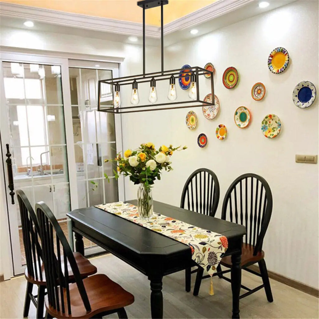 Emberline Five-Light Linear Chandelier – Black