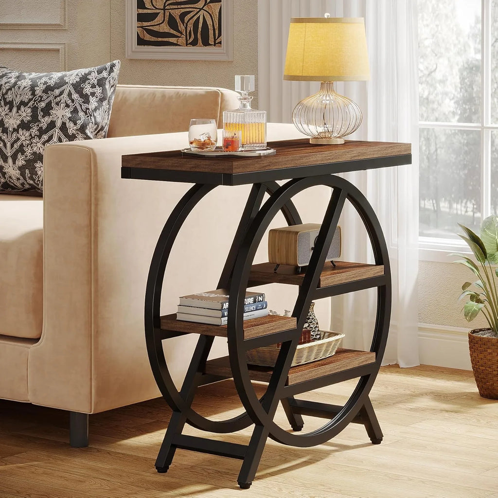 3 Tier Narrow Side Table with Storage