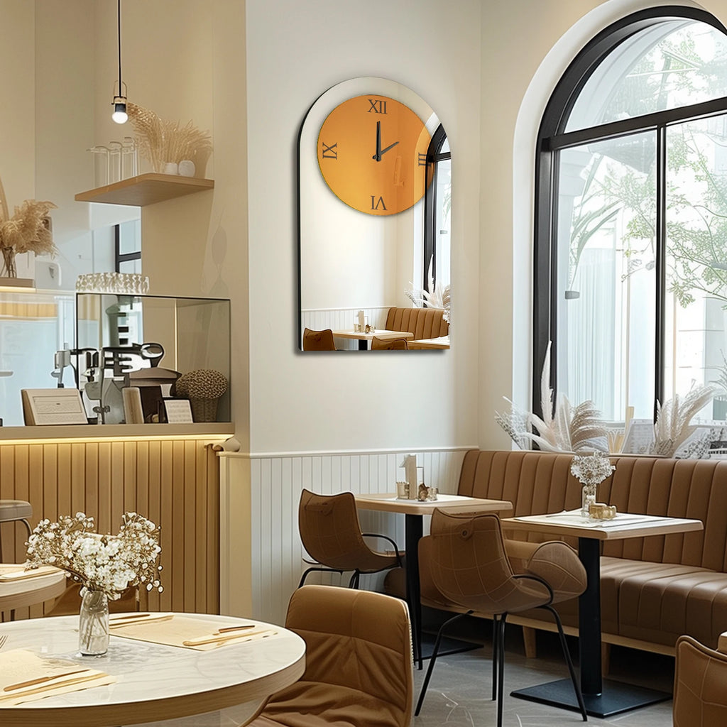 Rovena Arched Mirrored Wall Clock
