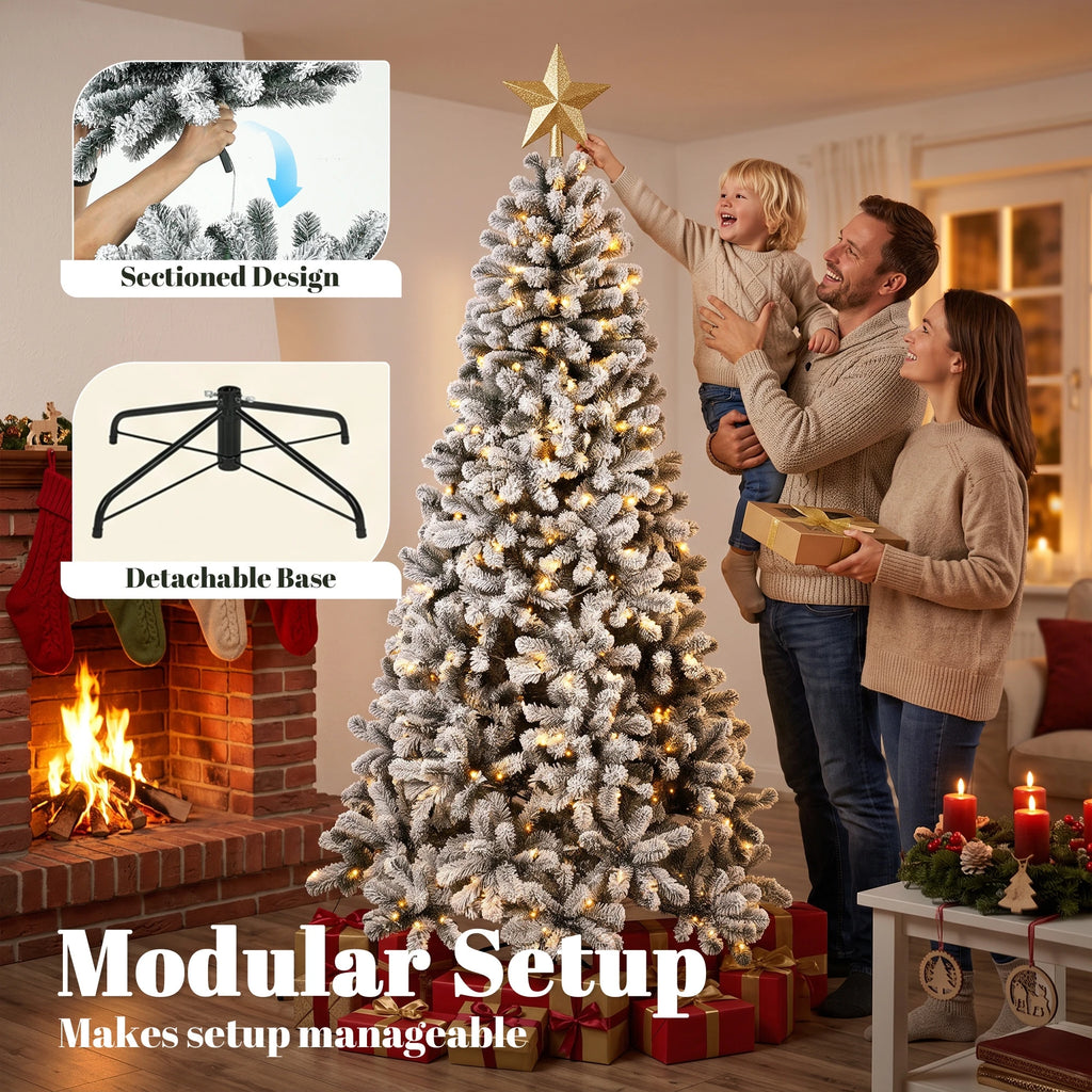 Northpine Pre-Lit Flocked Christmas Tree