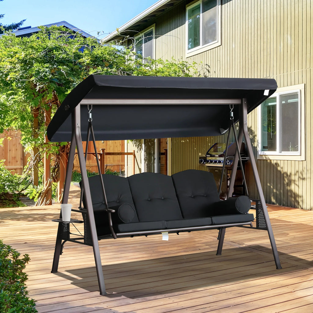 Arcshade Three-Seat Canopy Swing - Black
