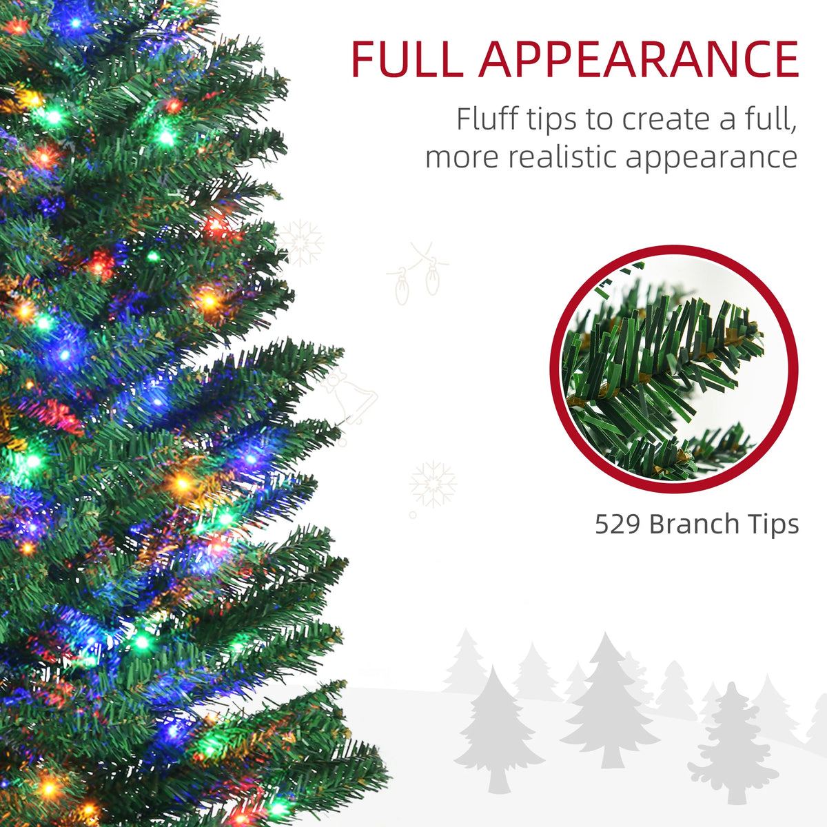 Prismpine Pre-Lit Pencil Christmas Tree
