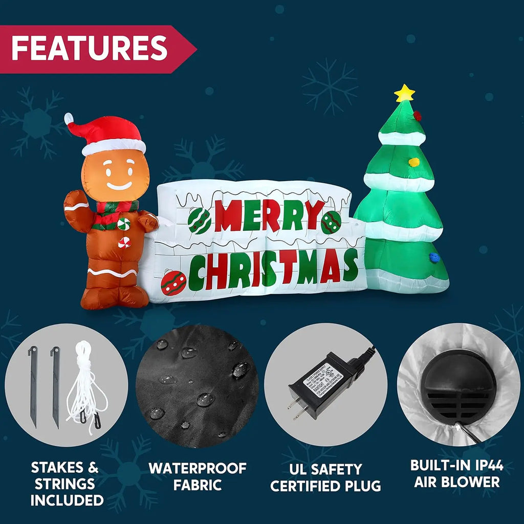 Gingerwish inflatable fabric, blower, adapter and outdoor anchoring accessories.