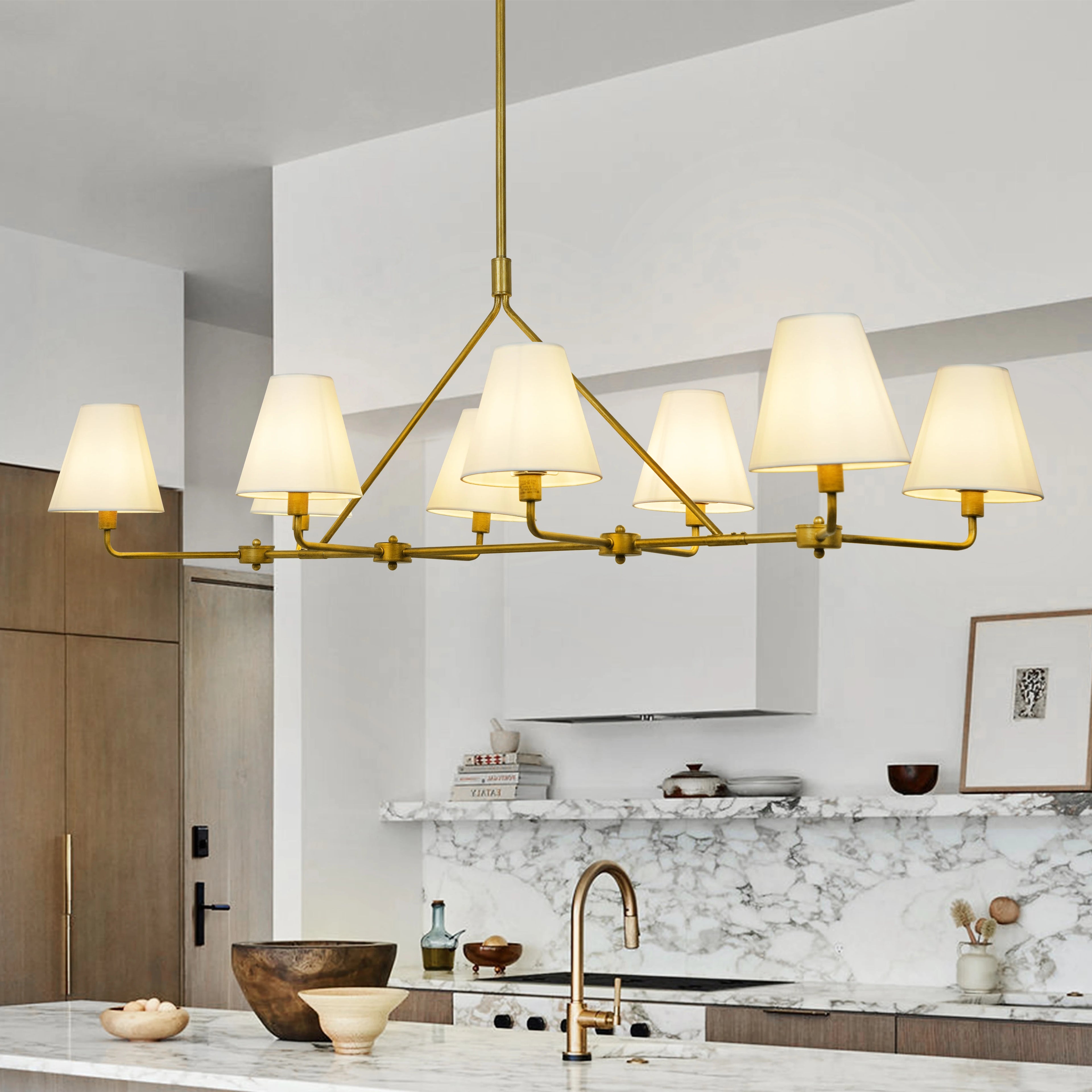 Elowen 59-Inch Gold 8-Light Linear Chandelier