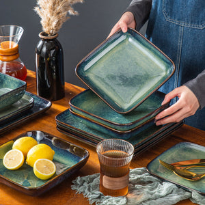 VANCASSO Stern 16-Piece Ceramic Dinnerware Set - Gradient Kiln Change Glaze