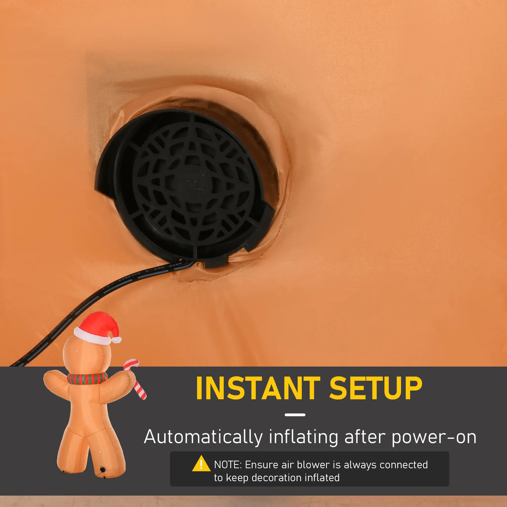 Integrated blower on Gingercheer with instructions to keep it powered while inflated
