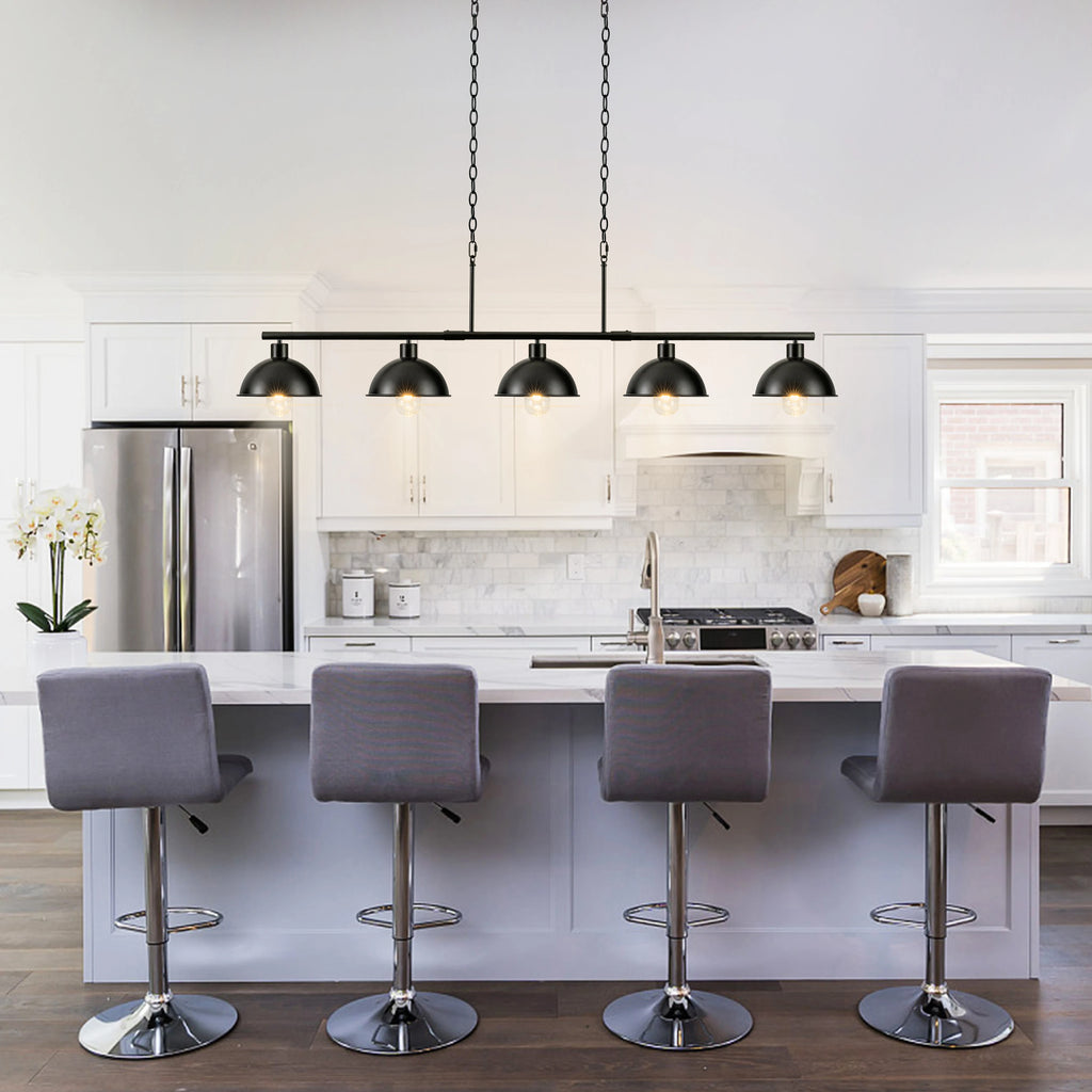 Forgecrest Five-Light Island Chandelier – Black