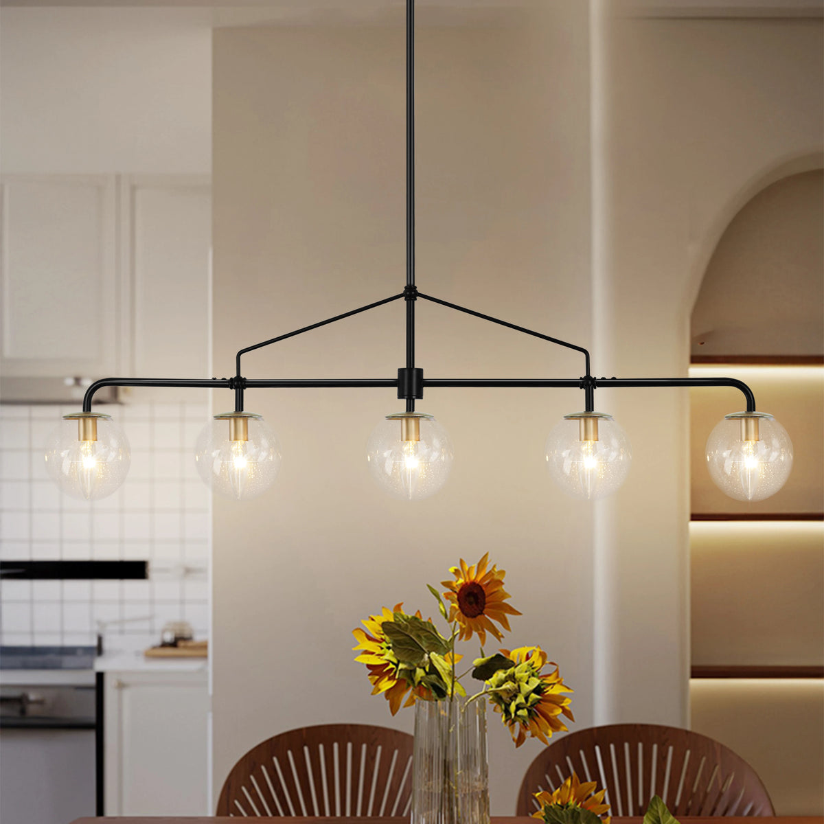 Grenshaw Glass Linear Chandelier
