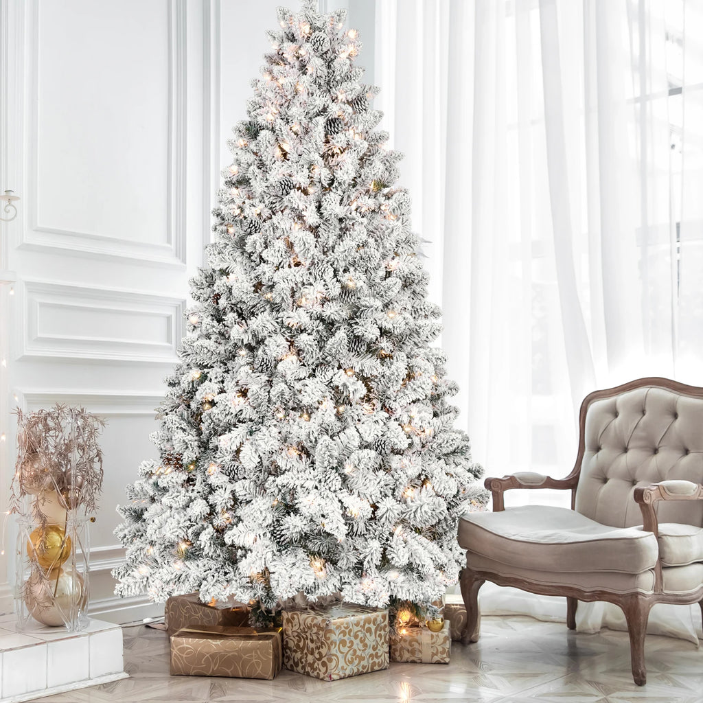 Everfrost Pre-Lit Snowy Pinecone Christmas Tree