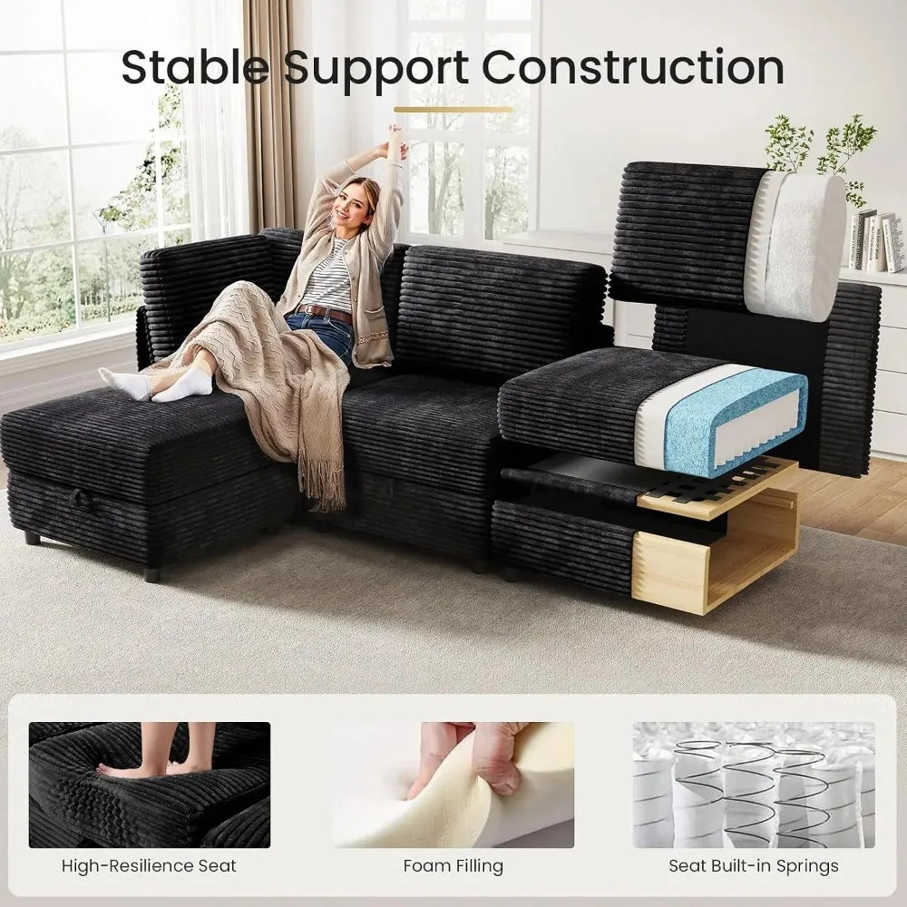 Sylvellen modular sofa seat cutaway showing foam filling and built-in springs