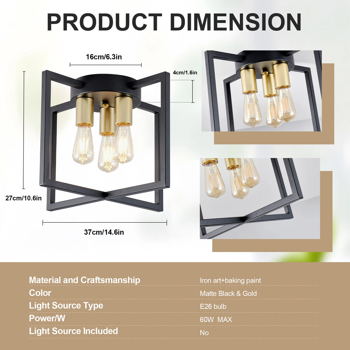 Holmden Geometric Ceiling Light