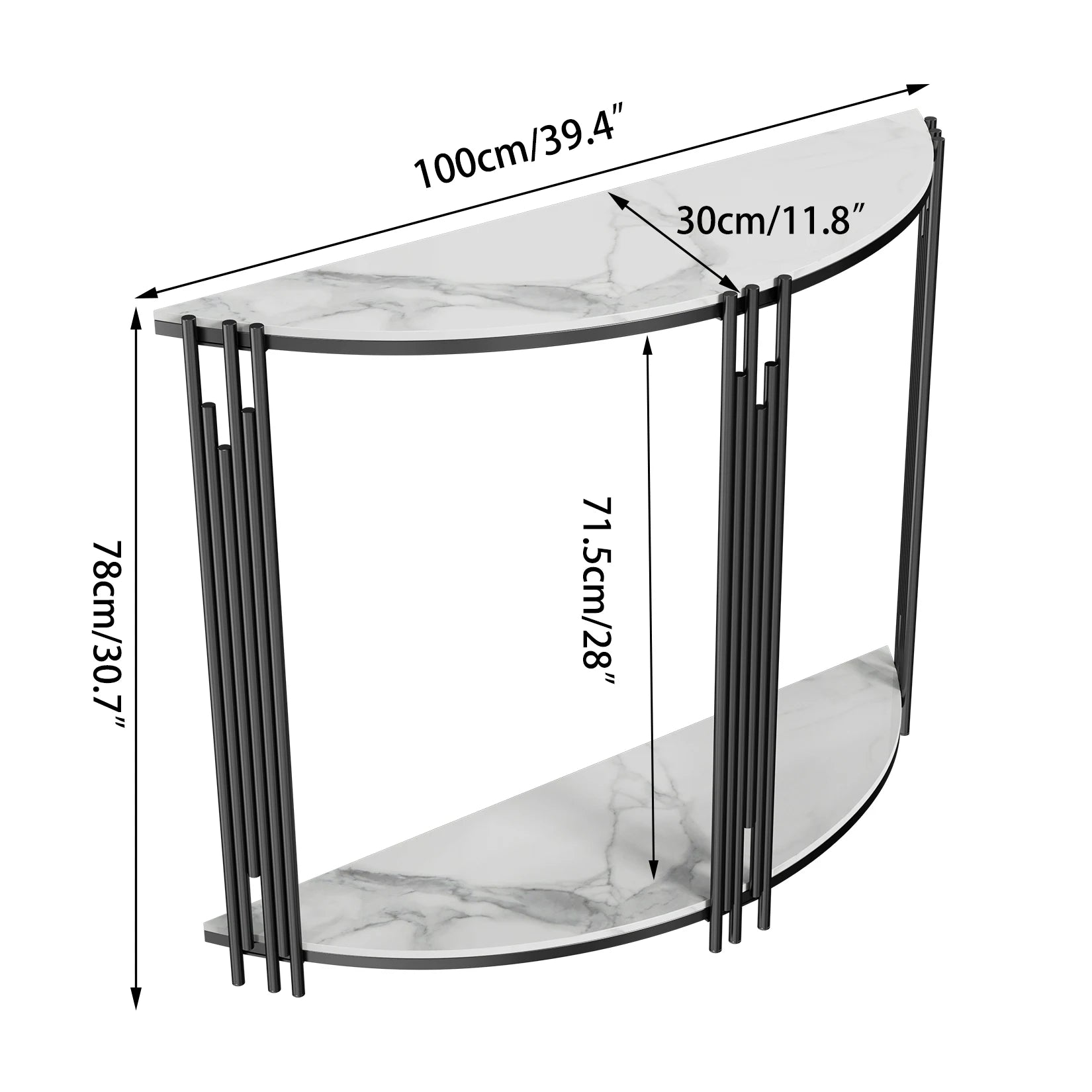 Claremont Half-Moon Console Table