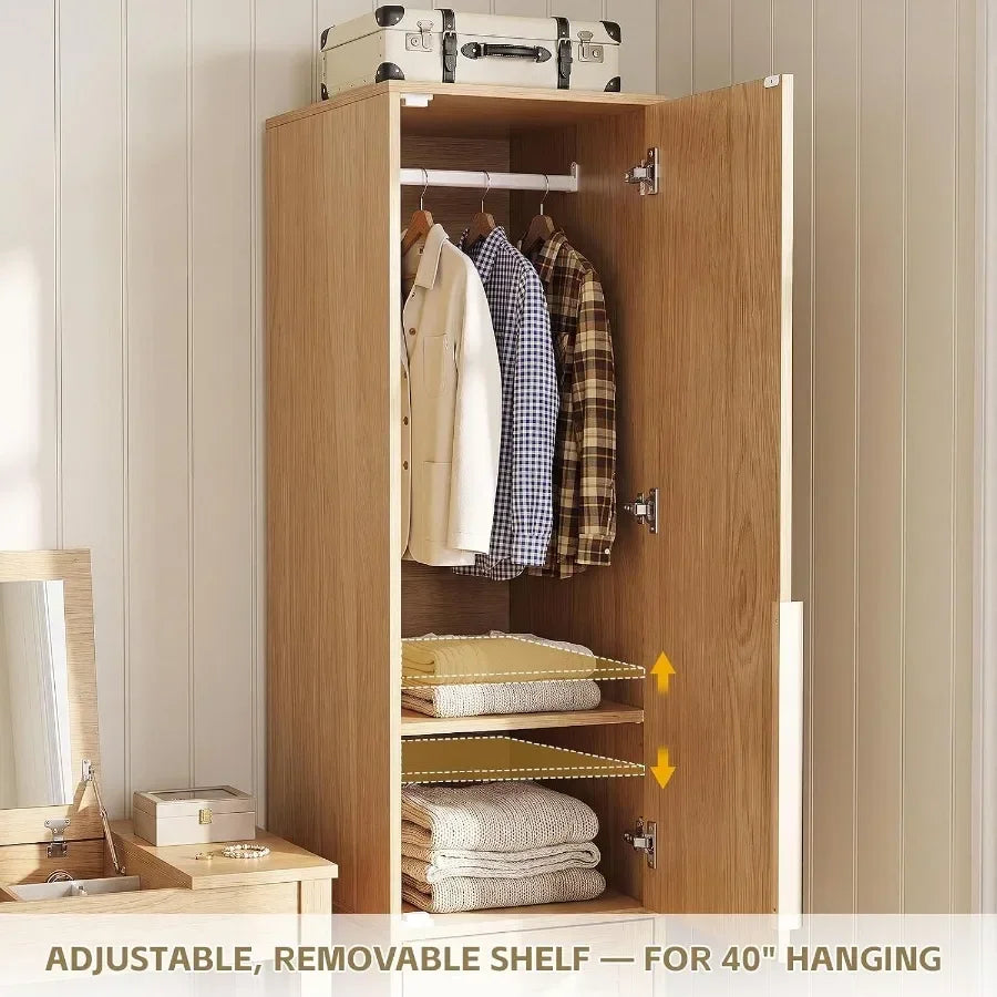 Removable shelf positions creating space for longer hanging clothes