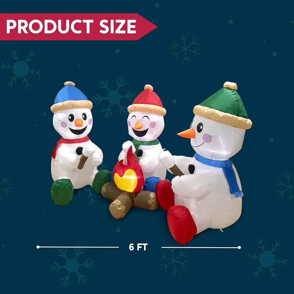 Snowmingle campfire size graphic showing the connected scene is approximately six feet long.
