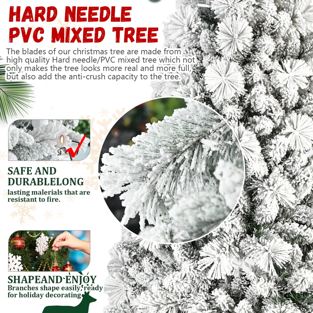 Everfrost Pre-Lit Snowy Full Christmas Tree