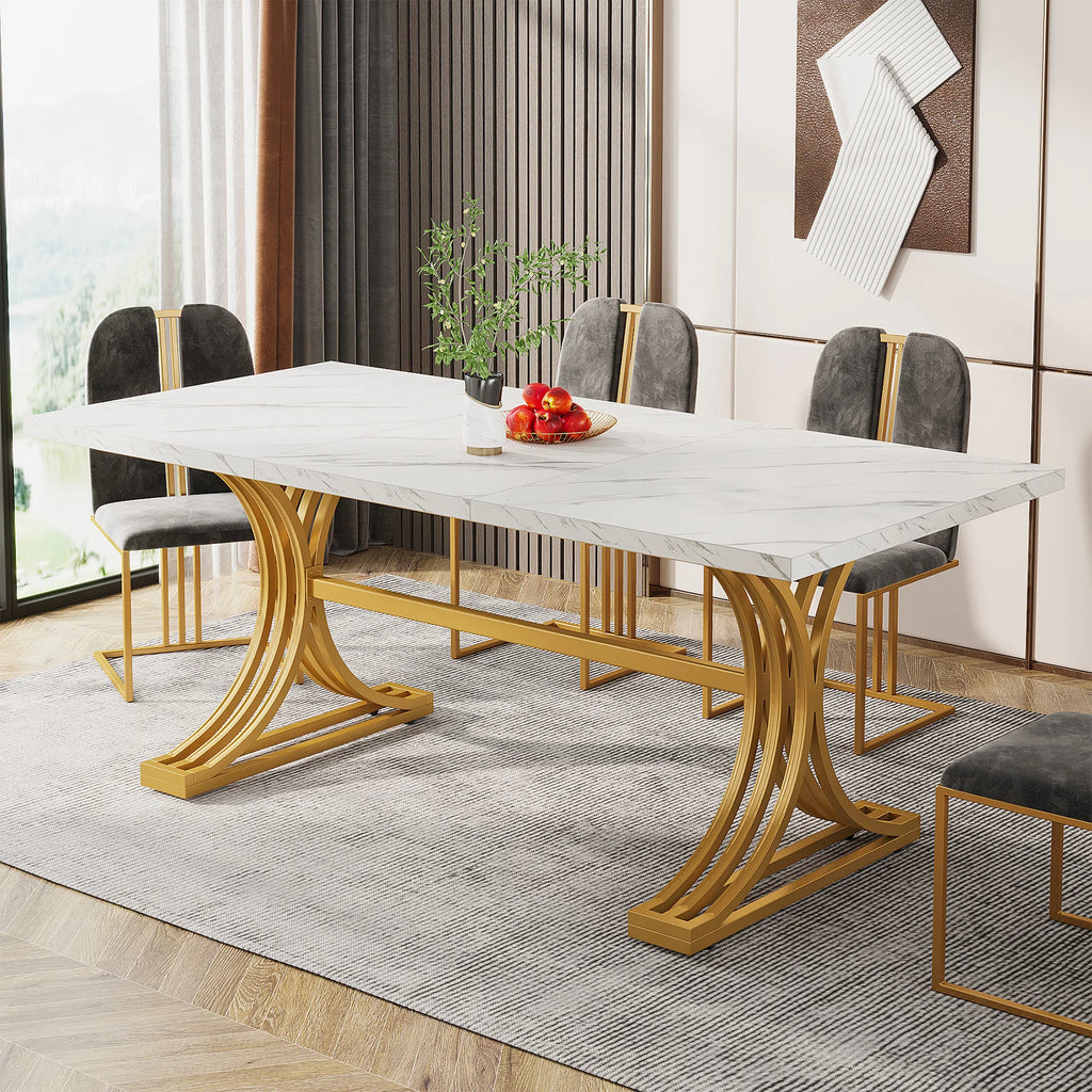 Aureum Faux Marble Dining Table